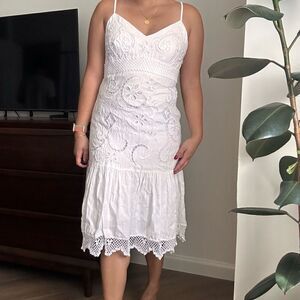 Vintage sue wong linen dress